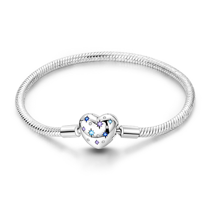 Elegant Heart Charm Bracelet – 925 Silver DIY Beads Jewelry