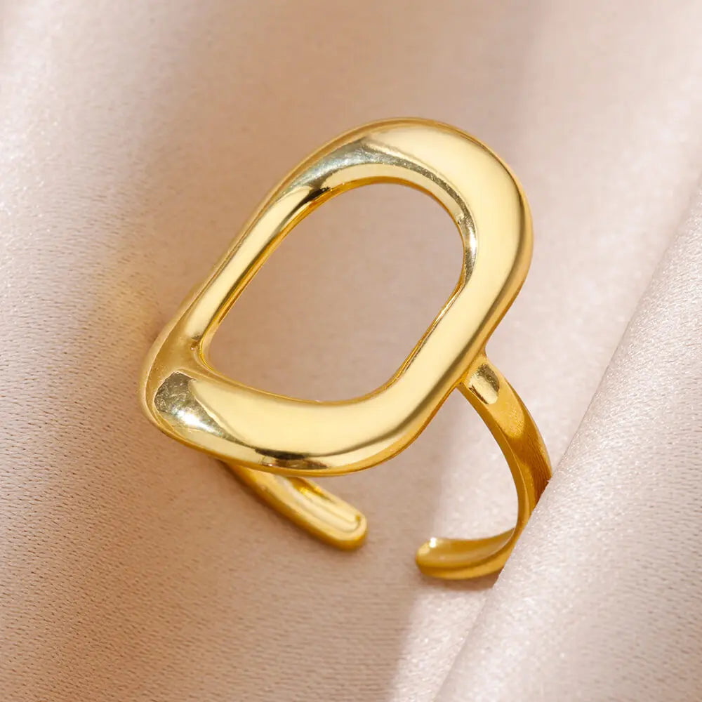 Classic Wedding Couple Rings – Gold Tone Stainless Steel Band Set