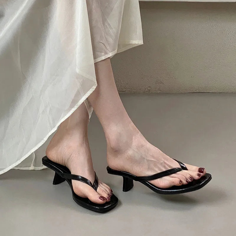 CHIC OPEN STYLE CASUAL HEEL SLIDES