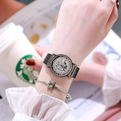 MODERN SKELETON MESH FASHION WATCH