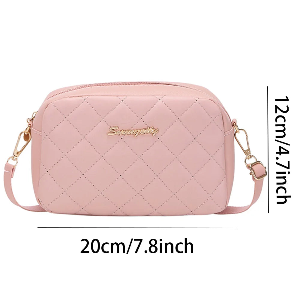 Elegant Plaid Stitch Shoulder Bag – Small Tassel Crossbody for Women