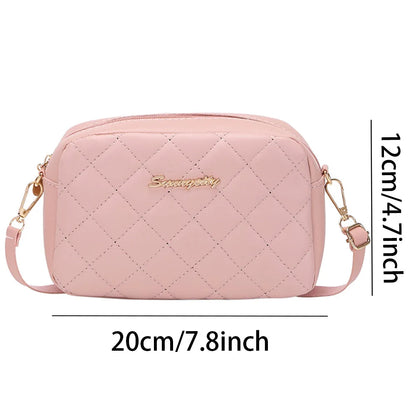 Elegant Plaid Stitch Shoulder Bag – Small Tassel Crossbody for Women