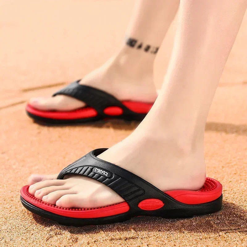 Comfort Massage Flip Flops for Men – Breathable Summer Beach Sandals