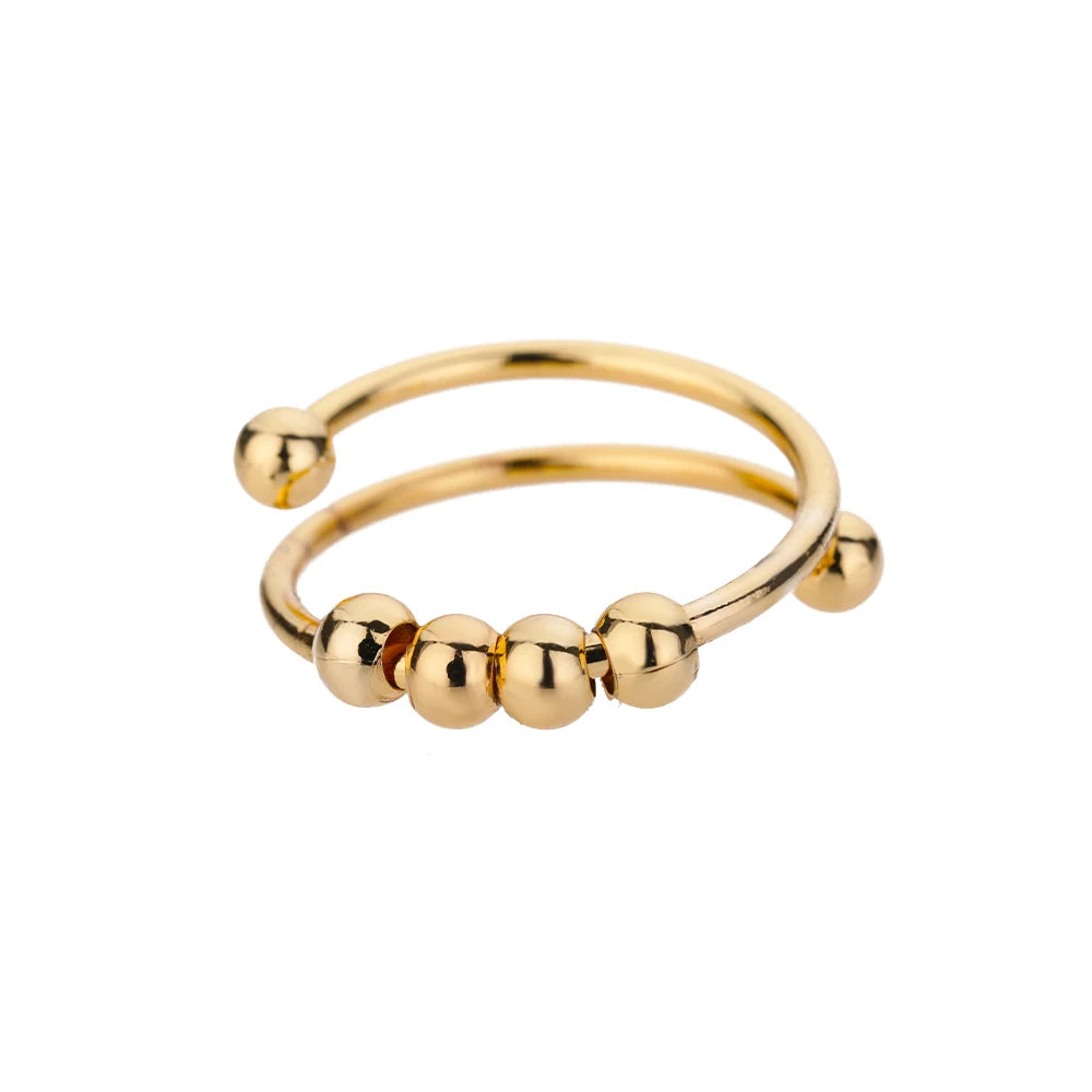 Classic Wedding Couple Rings – Gold Tone Stainless Steel Band Set