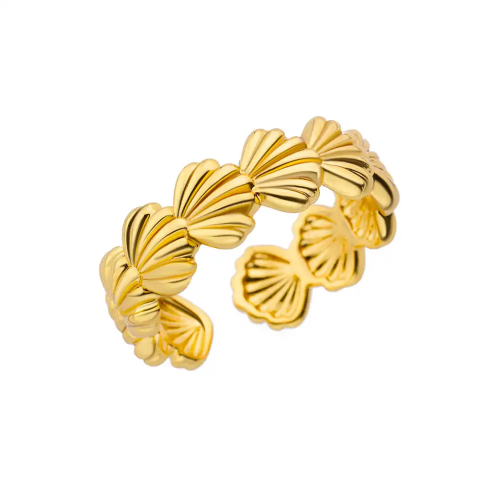 Classic Wedding Couple Rings – Gold Tone Stainless Steel Band Set