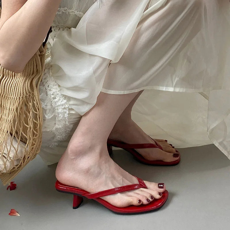 CHIC OPEN STYLE CASUAL HEEL SLIDES