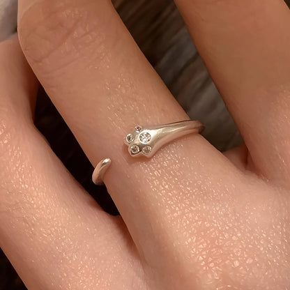 MODERN 925 STERLING SILVER HEART RING