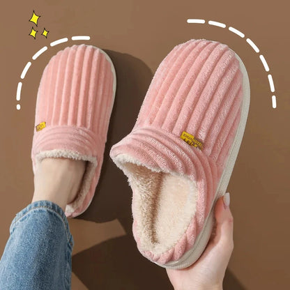 Soft Plush Winter Slippers – Warm Fuzzy Indoor Comfort Shoes