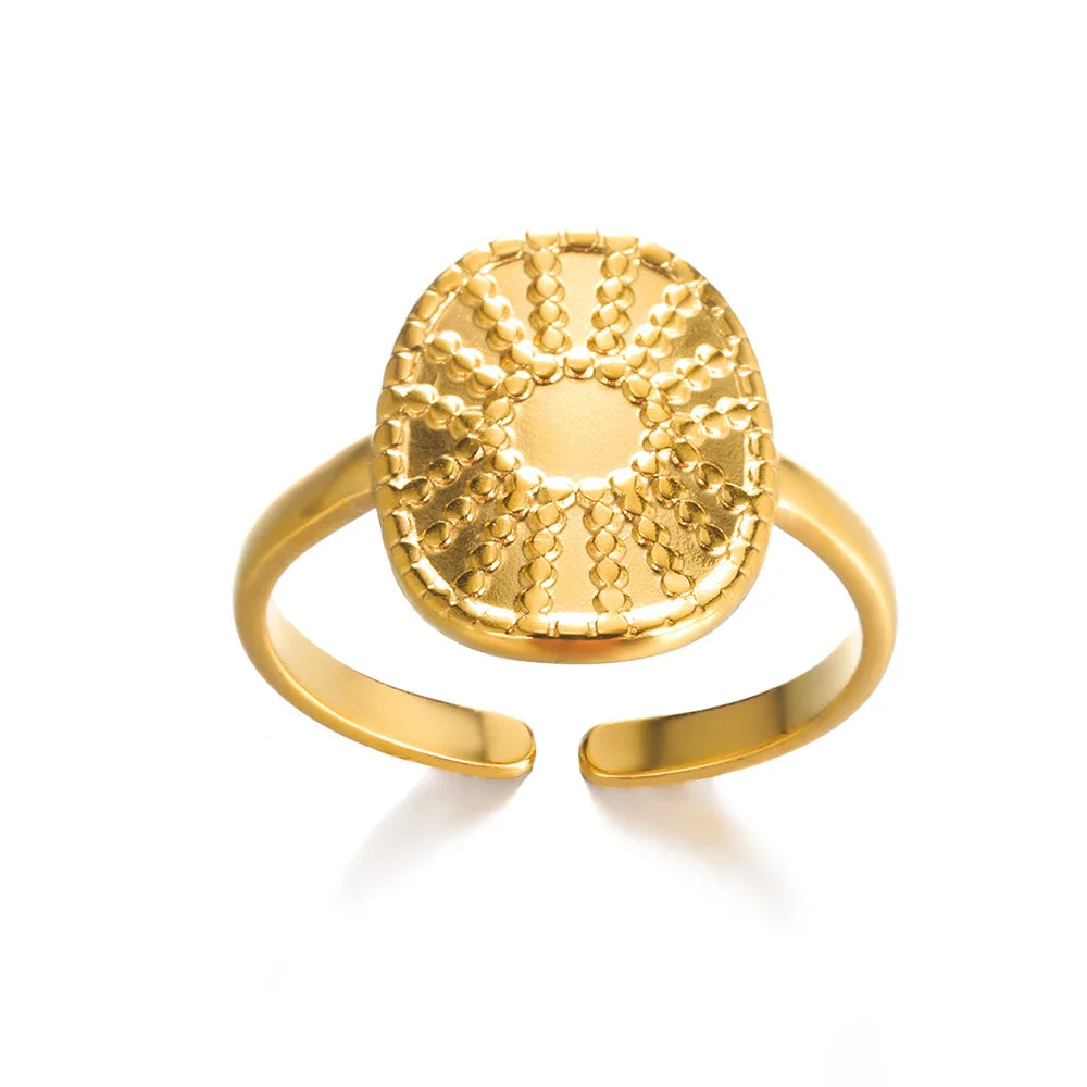 Classic Wedding Couple Rings – Gold Tone Stainless Steel Band Set