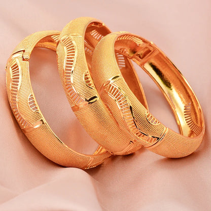 Traditional Style Kids Bracelets – 18K Gold Color Baby Bangles Set