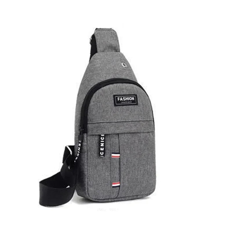 Nylon Canvas Men Shoulder Bag – Slim Crossbody Travel Messenger Bag