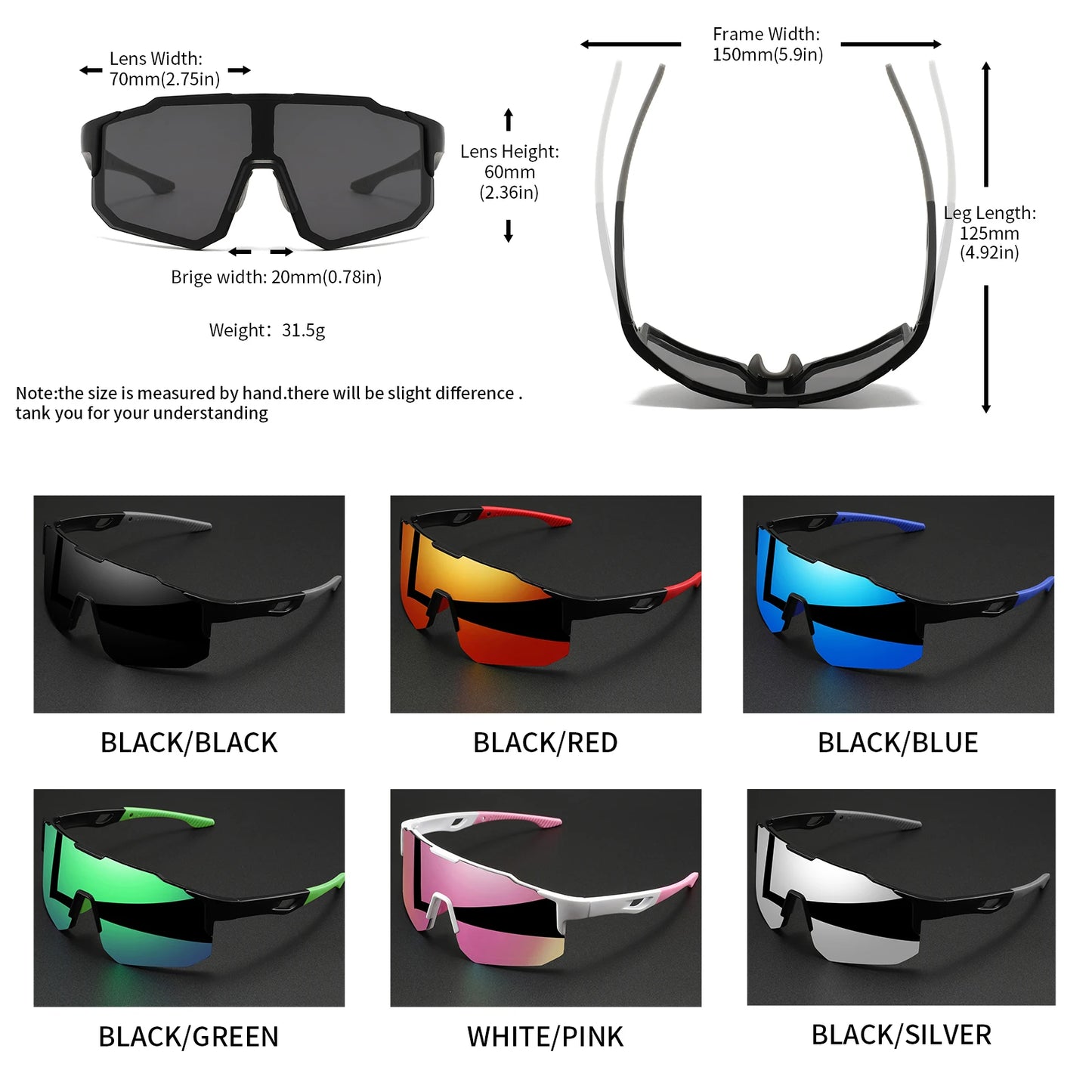 Modern Wrap Sports Eyewear – Lightweight Unisex Outdoor Sunglasses
