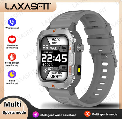 Outdoor Sports Smart Watch – LED Flashlight & Health Monitoring