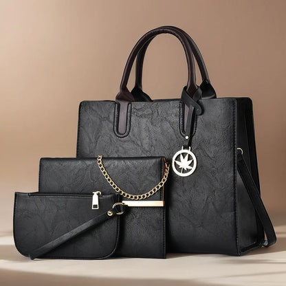 All-in-One Women Bag Set – Stylish 3PCS Tote & Shoulder Bag Collection
