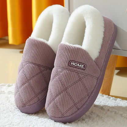 Soft Plush Winter Slippers – Warm Fuzzy Indoor Comfort Shoes