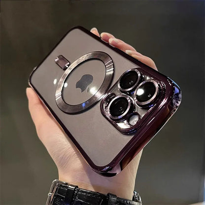 Magnetic Clear Plating Phone Case – MagSafe Compatible Shockproof Cover