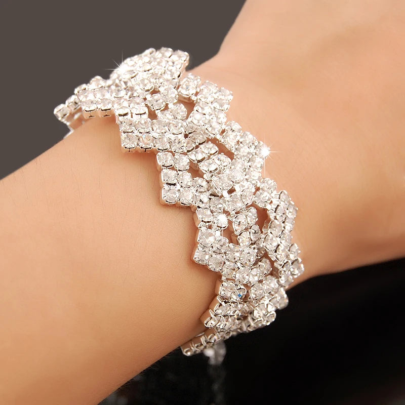 Luxury Zircon Charm Bracelet – 925 Silver Crystal Elegance Jewelry