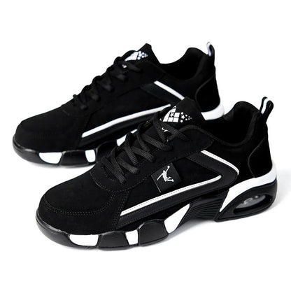 Men’s Air Cushion Casual Sneakers – Breathable Mesh & PU Sports Shoes