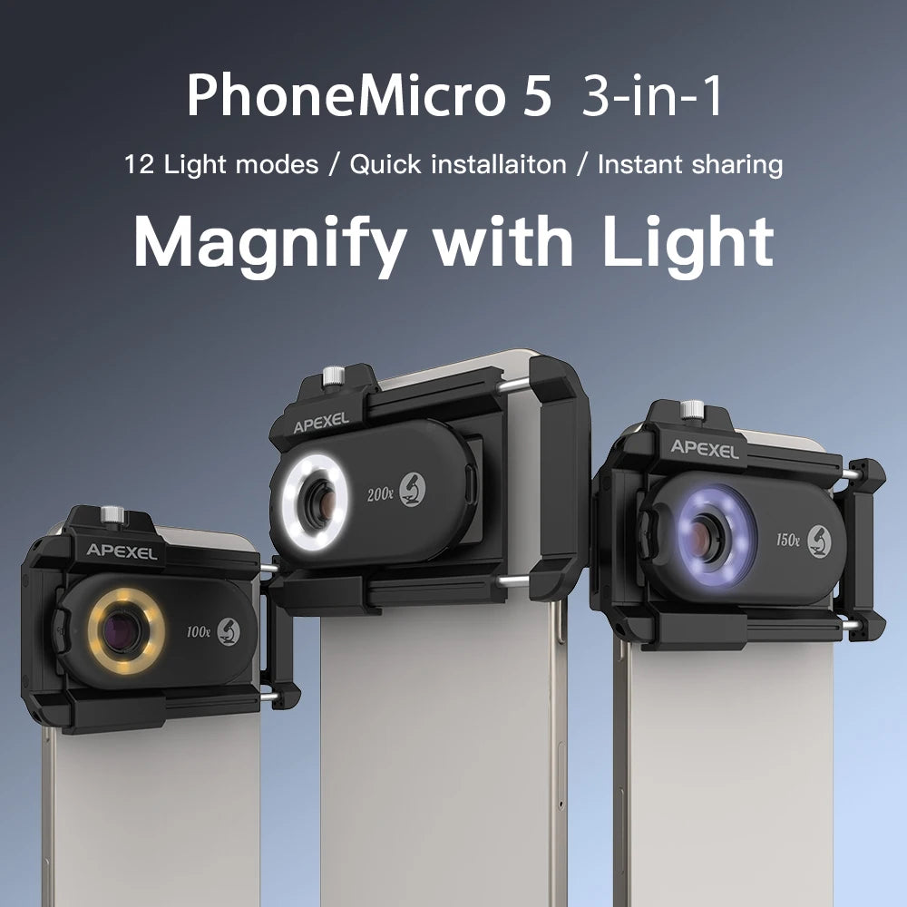 Phone Microscope Lens Kit – 100X Zoom with LED Light