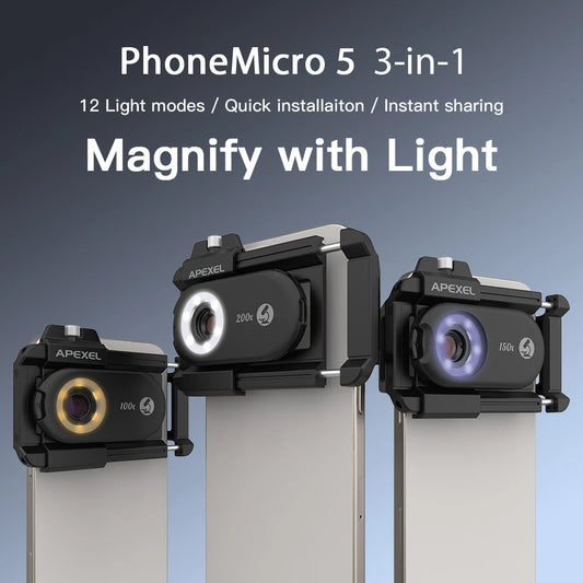 Phone Microscope Lens Kit – 100X Zoom with LED Light
