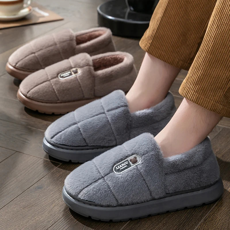 Luxury Plush Indoor Slippers for Men & Women – Soft Warm Anti-Slip Winter Comfort