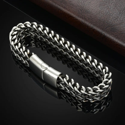 Braided Fish Scale Magnetic Bracelet – Stainless Steel Modern Chain Jewelry