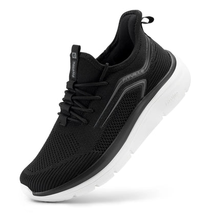 Wide Fit Men’s Athletic Shoes – Thick Sole Lightweight Casual Sneakers