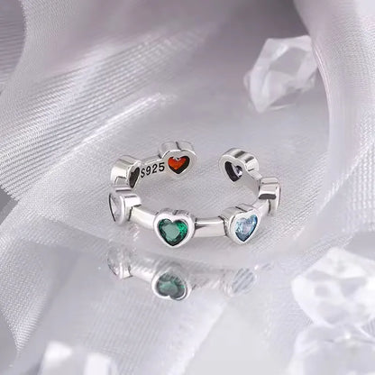 MODERN 925 STERLING SILVER HEART RING