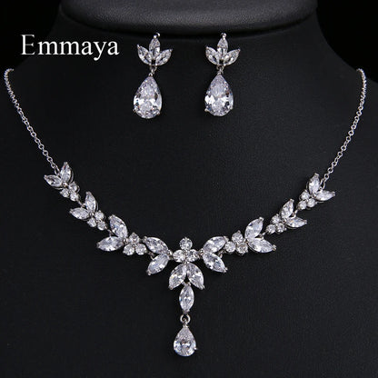 Timeless Cubic Zirconia Necklace & Earrings – Elegant Women’s Jewelry Gift Set