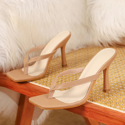 Elegant Summer Thin Heel Slide Sandals for Chic Everyday Fashion
