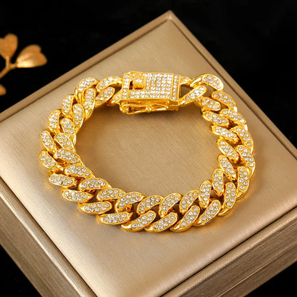 Minimalist Gold Cuban Bracelet with Waterproof Stainless Steel Design