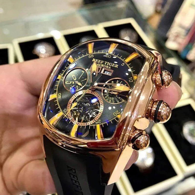 Luxury Barrel Design Automatic Watch – Stainless Steel Mechanical Edition