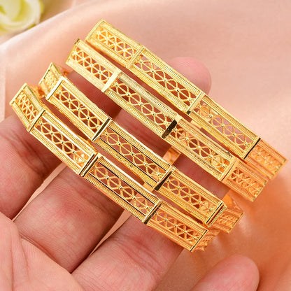 Traditional Style Kids Bracelets – 18K Gold Color Baby Bangles Set