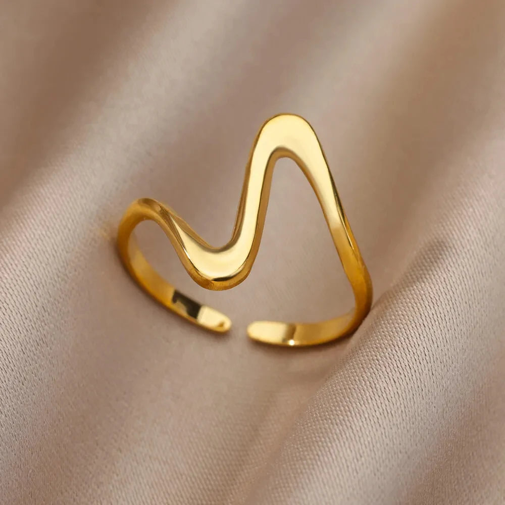 Classic Wedding Couple Rings – Gold Tone Stainless Steel Band Set
