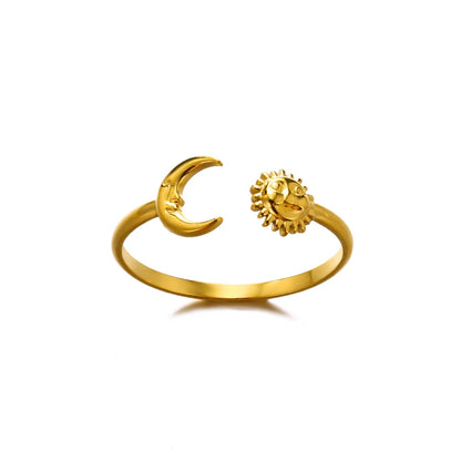 Classic Wedding Couple Rings – Gold Tone Stainless Steel Band Set
