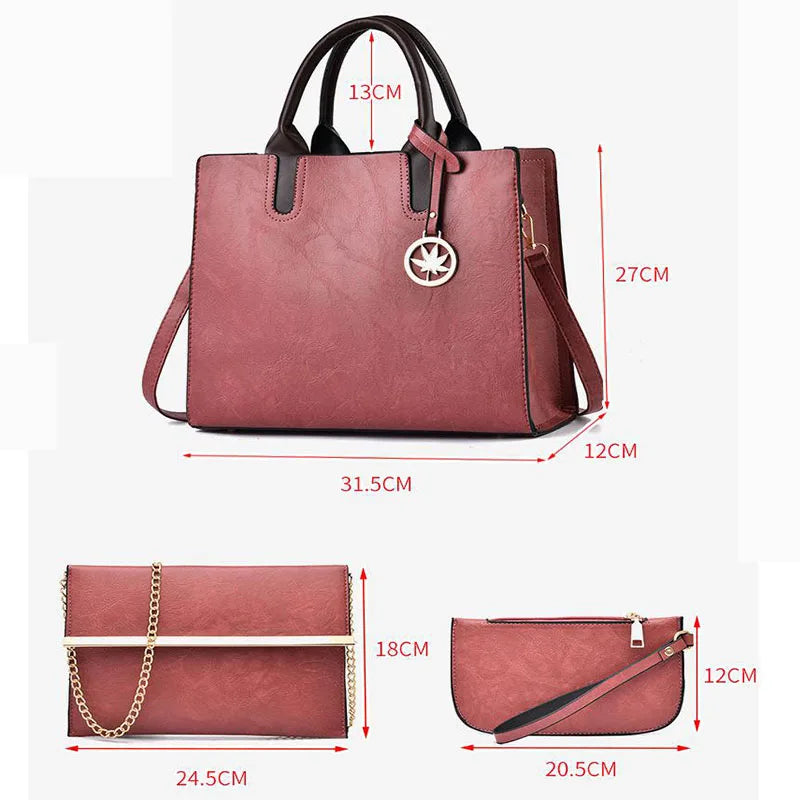 All-in-One Women Bag Set – Stylish 3PCS Tote & Shoulder Bag Collection
