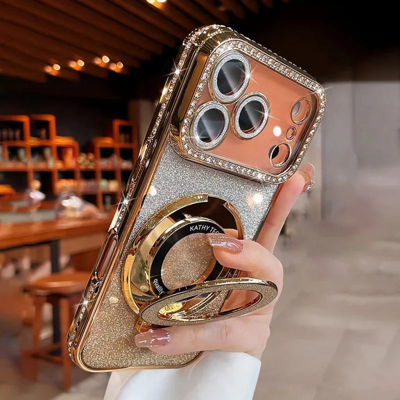 MAGNETIC CLEAR DIAMOND SHINE PHONE PROTECTION CASE