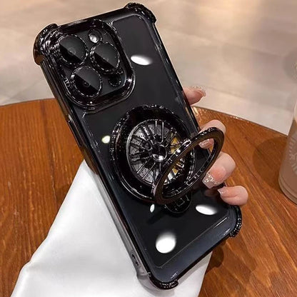 360° Rotating Magnetic Stand Phone Case – Clear Armor Plating Protection Cover