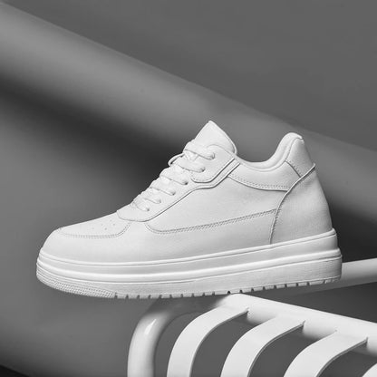 Clean Style Men’s Leather Sneakers –  Casual Athletic Shoes