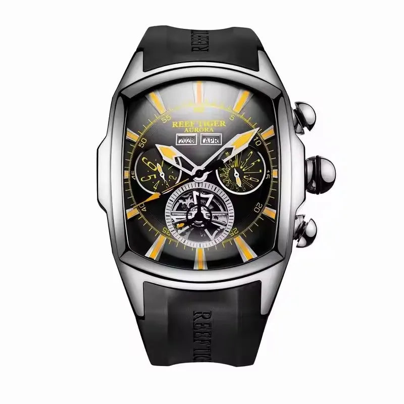 Luxury Barrel Design Automatic Watch – Stainless Steel Mechanical Edition