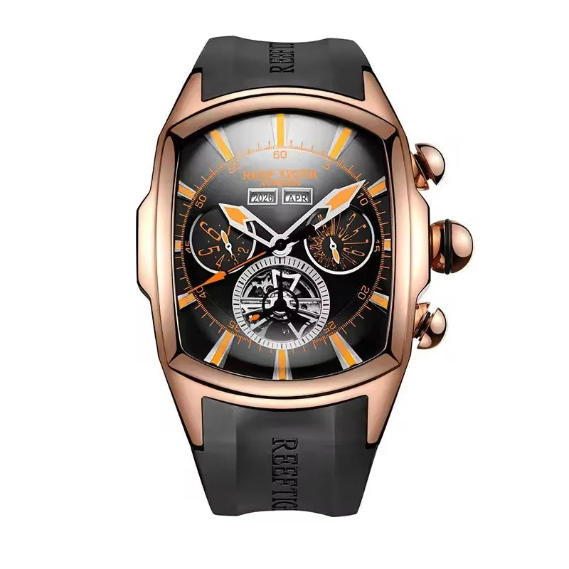Luxury Barrel Design Automatic Watch – Stainless Steel Mechanical Edition