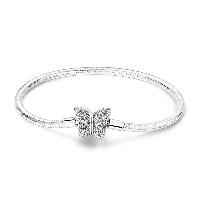Elegant Heart Charm Bracelet – 925 Silver DIY Beads Jewelry