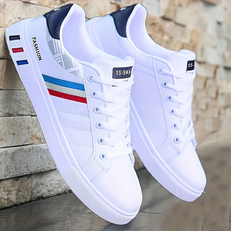 Minimalist White Sneakers – Comfortable Lightweight Shoes for Casual Sports & Skateboarding