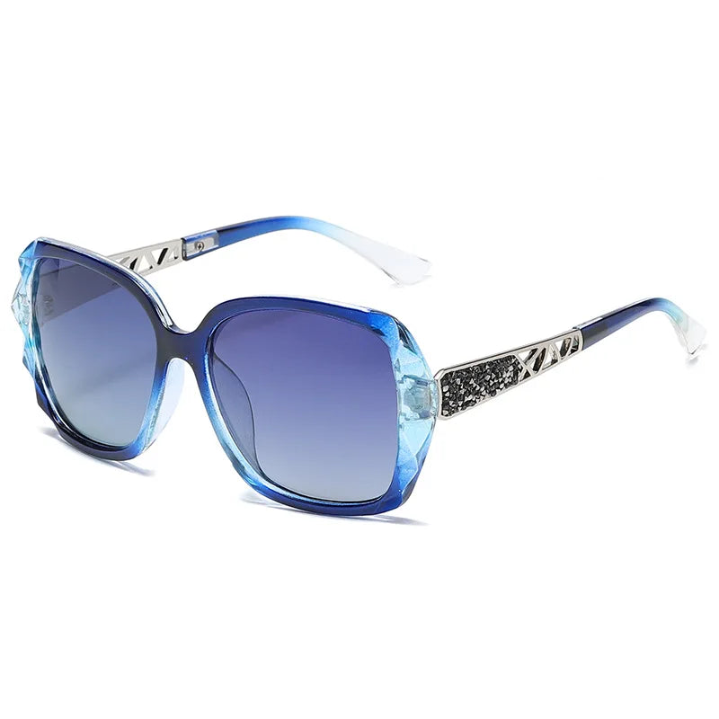 Elegant UV Protection Sunglasses with Sparkling Diamond-Inspired Finish