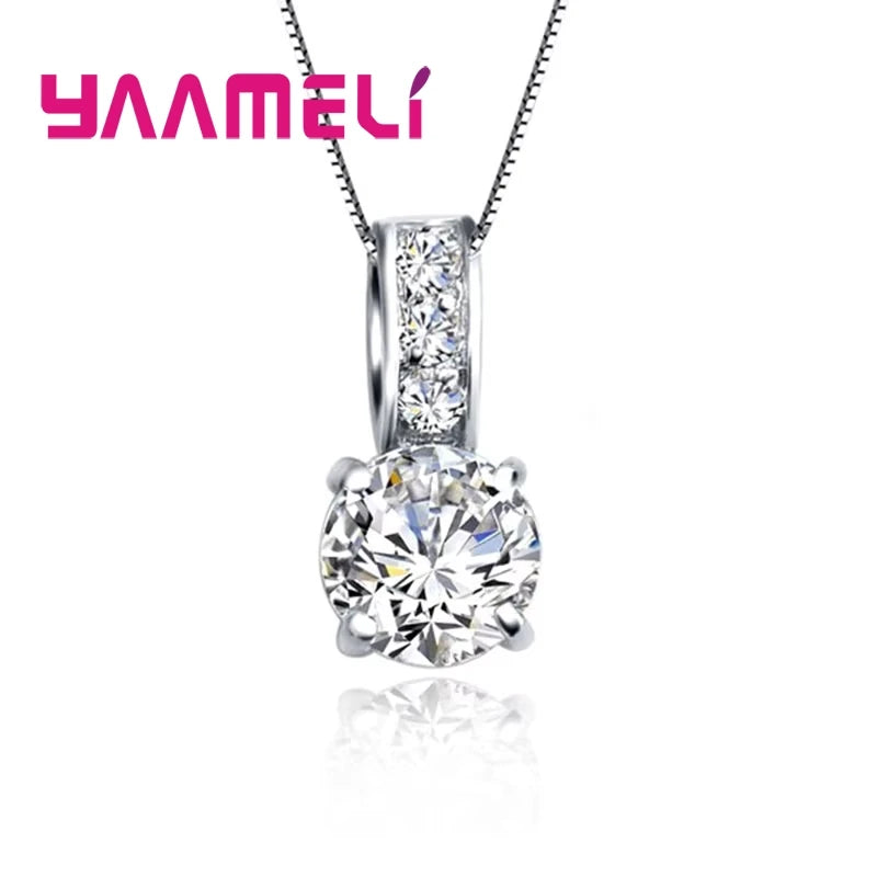 Elegant Crystal Necklace Set – Silver Tone Bridal Jewelry for Her