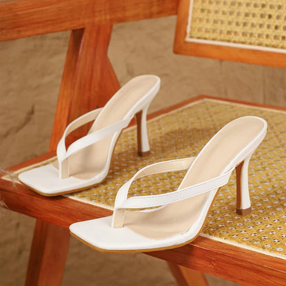 Elegant Summer Thin Heel Slide Sandals for Chic Everyday Fashion