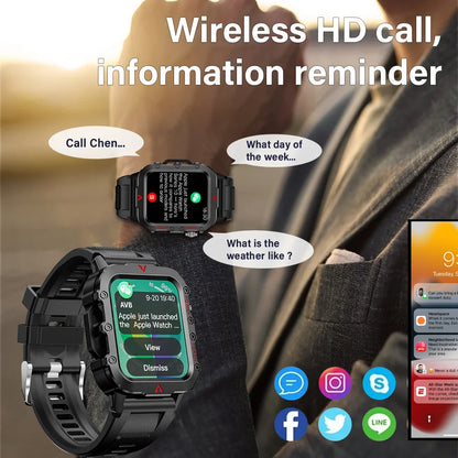 Outdoor Sports Smart Watch – LED Flashlight & Health Monitoring