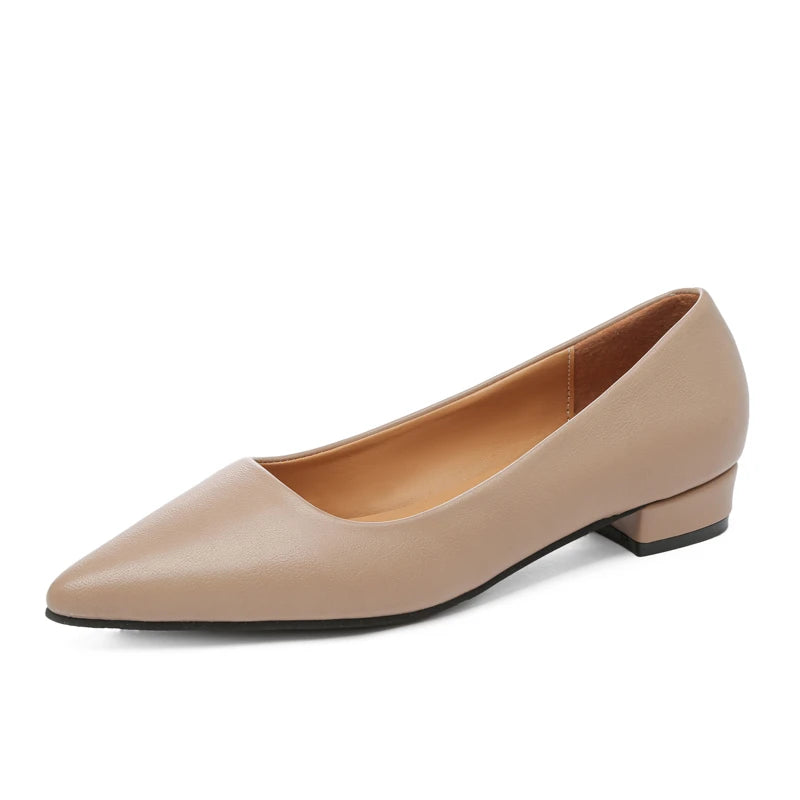 ELEGANT POINTED TOE SQUARE HEEL PUMPS