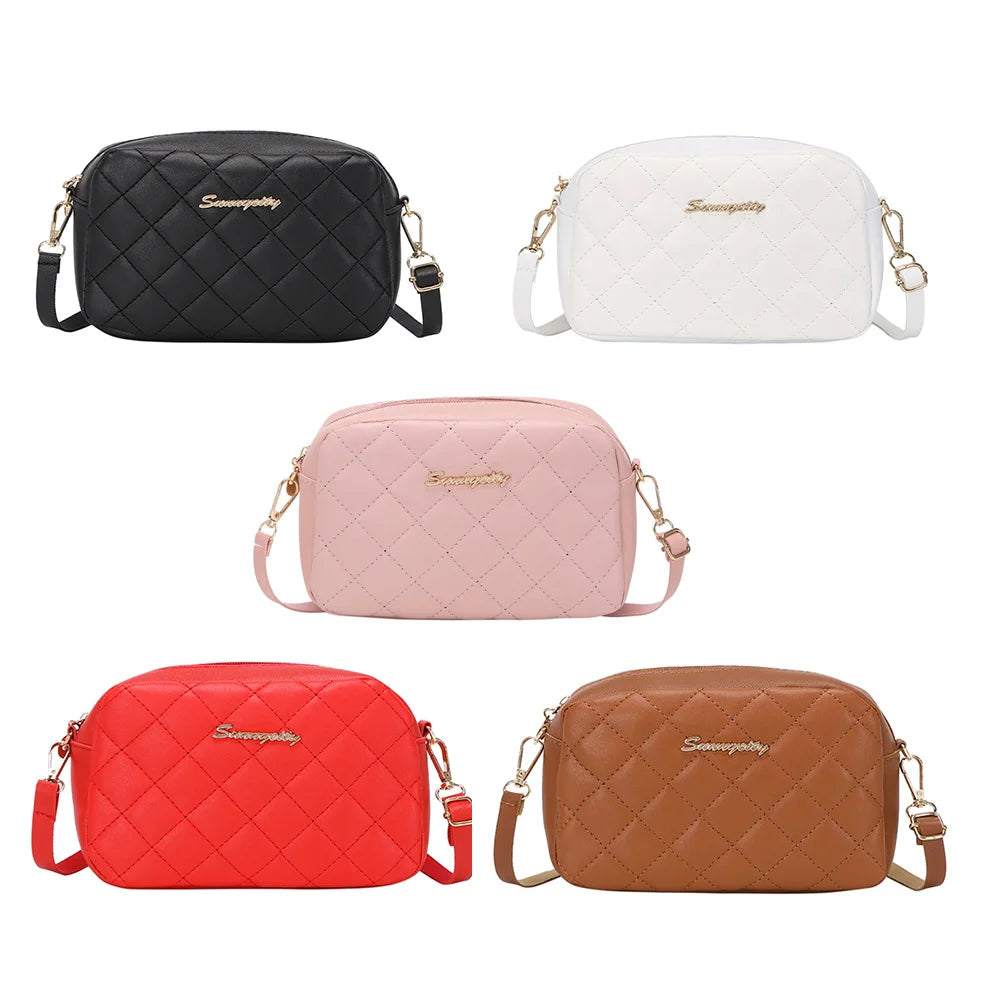 Elegant Plaid Stitch Shoulder Bag – Small Tassel Crossbody for Women