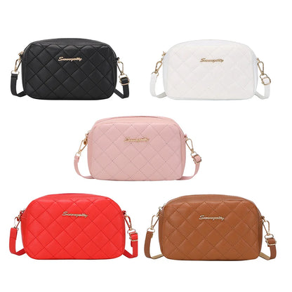 Elegant Plaid Stitch Shoulder Bag – Small Tassel Crossbody for Women